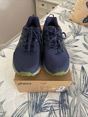 ASICS navy trail running shoes